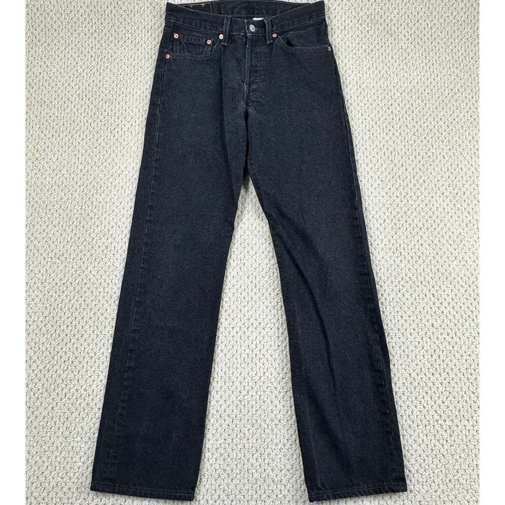 Levis 501 0660 Jeans Fit Mens 30x33 Black Button Fly Straight Leg Denim 2008 Y2K